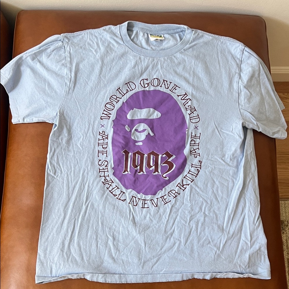 A Bathing Ape Light Blue Graphic Tee